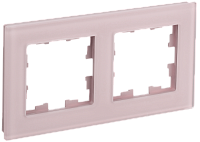 BRITE Рамка 2-мест. РУ-2-2-Бр стекло розовый матовый IEK 
