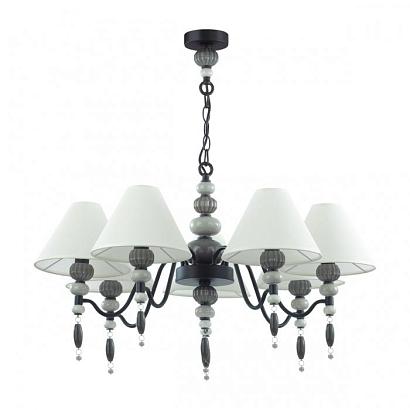 люстры 4896/7 modern odl_ex23 25 черный матов./серый/молочный металл/керамика/ткань люстра e14 7*40w sochi, доставка по Казахстану 
