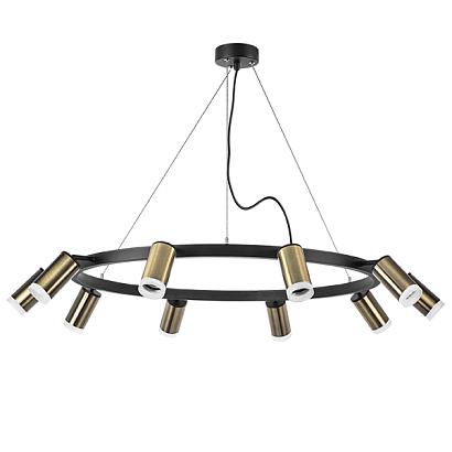 lr0203100 подвесной светильник rullo 10х50w gu10 черный/бронза (571020+214431-10+202430-10), доставка по Казахстану 