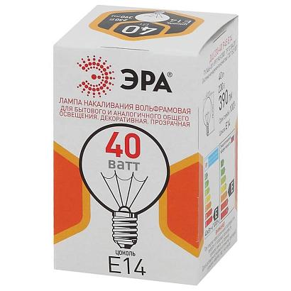Лампа накаливания ЭРА E14 40W прозрачная ДШ 40-230-E14-CL Б0039136 купить в Алматы svet.kz
