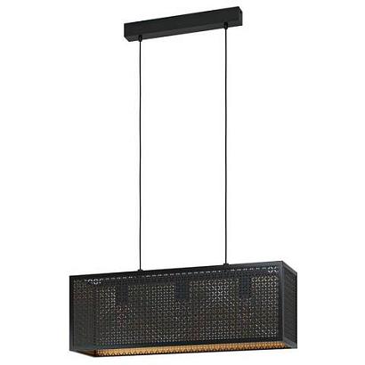 люстры 43559 подвесной потолочный светильник (люстра) sallicano, 3х40w, e27, l730, b200, h1100, сталь, черн, доставка по Казахстану 
