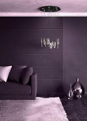 390209 люстра диммируемая sardenara, 6x5,4w (led), ?530, сталь, черный  / стекло с воздушными пузырь, доставка по Казахстану 