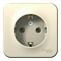 Розетка Systeme Electric BLANCA, открытый монтаж, с заземлением, молочный, BLNRA010102 