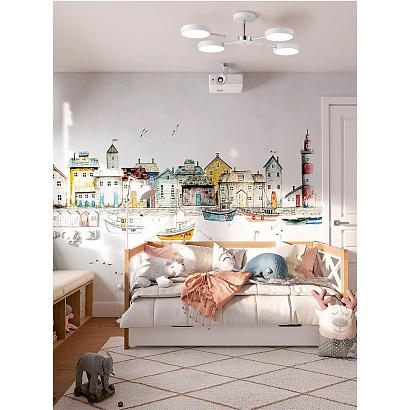 люстры 5659/72cl ledio ln23 белый, хром светильник потолочный led 3902лм 3000-6000к 72w 220v mika, доставка по Казахстану 