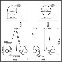 Дополнительная картинка Подвесная люстра Odeon Light Modern Tovi 4818/14