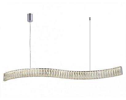 newport 8240 8243/110 chrome , подвесной светильник, chrome сlear crystal l110*h7,6/250 cm led strip, доставка по Казахстану 