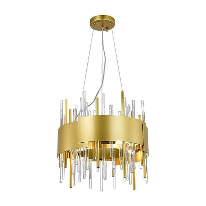 люстры sl1633.203.08 люстра подвесная st-luce матовое золото/матовое золото,прозрачный e14 8*40w, доставка по Казахстану 