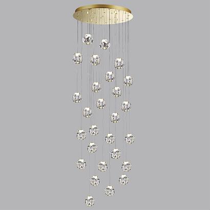 5085/120l l-vision odl25 золото/прозрачный/металл/акрил люстра каскадная led 120w 4000k 5500лм jemst, доставка по Казахстану 