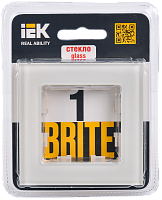 BRITE Рамка 1-мест. РУ-1-2-БрВа стекло ванильный IEK 