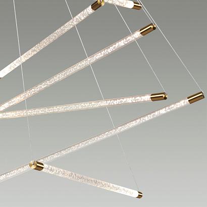 4369/80l hightech odl23 107 полированное золото/акрил с пузырьками подвесной св-к ip20 led 60w 3000k sparky, доставка по Казахстану 