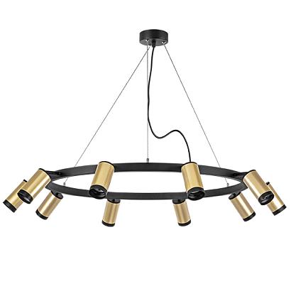 люстры lr02040037 подвесной светильник rullo 10х50w gu10 черный/золото (571020+214440-10+203437-10), доставка по Казахстану 