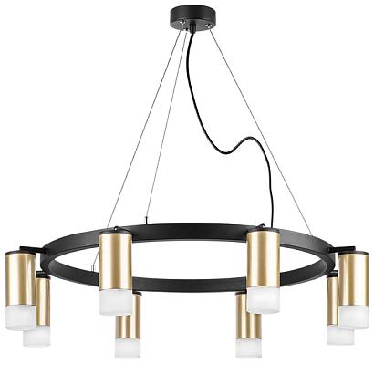 lr0184081 подвесной светильник rullo 8х50w gu10 черный/золото (571018+214440-8+202431-8), доставка по Казахстану 