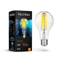 Лампа светодиодная филаментная Voltega E27 15W 2800К прозрачная VG10-A1E27warm15W-F 7104 купить в Алматы svet.kz