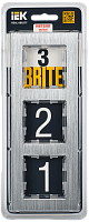 BRITE Рамка 3-мест. РУ-3-1-БрА металл алюм. IEK 