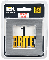 BRITE Рамка 1-мест. РУ-1-1-БрА металл алюм. IEK 