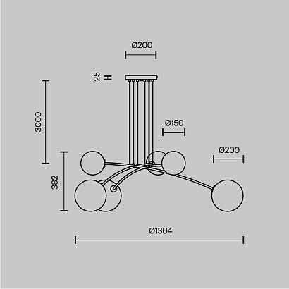 подвесная люстра  maytoni mod172pl-06b, доставка по Казахстану 