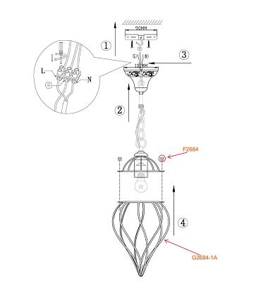 подвесной светильник odeon light nargiz 2684/1a, доставка по Казахстану 