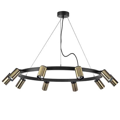 люстры lr020310 подвесной светильник rullo 10х50w gu10 черный/бронза (571020+214431-10), доставка по Казахстану 
