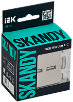 SKANDY Роз. USB A+C 3,1А SK-R14Sh шамп. IEK 