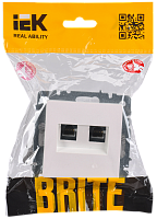 BRITE Роз. комп. 2-ая RJ45 кат.5E РК10-2-БрЖ жемч. IEK 