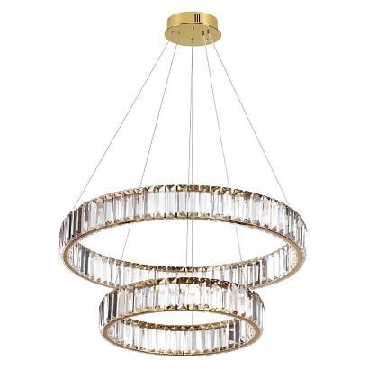 5015/60l l-vision odl23 427 золотой/прозрачный металл/хрусталь люстра led 60w 4000k 7140лм vekia, доставка по Казахстану 