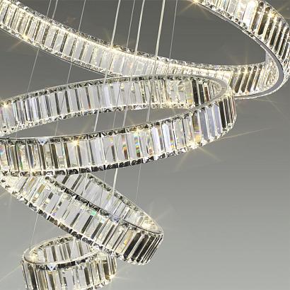 4930/260l l-vision odl24 000 хром/прозрачный металл/хрусталь люстра led 260w 4000k 30600лм vekia, доставка по Казахстану 