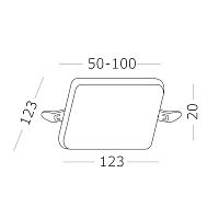 ST700.038.16 Св-к встр. Белый LED 1*16W 3000K 1 380Lm Ra80 120° IP20 L123xW123xH20 85-265V, доставка по Казахстану 