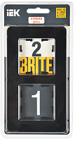 BRITE Рамка 2-мест. РУ-2-2-Бр стекло черн. RE IEK 