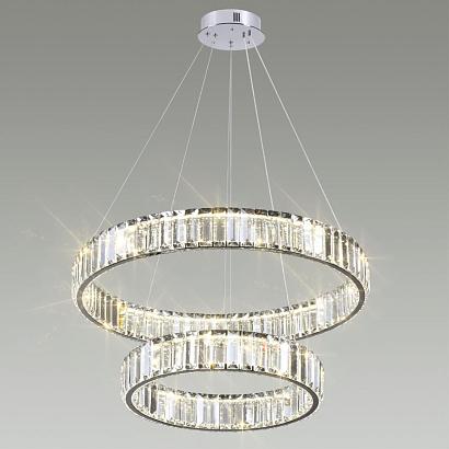 4930/60l l-vision odl24 000  хром/прозрачный металл/хрусталь люстра led 60w 4000k 7140лм vekia, доставка по Казахстану 
