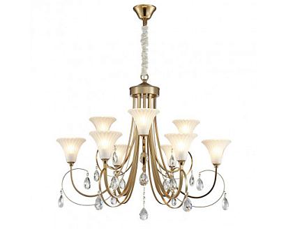 люстры newport 4820 4829/c , люстра, french gold clear crystal matt white glass d87*h59/150 cm e14 9*60w, доставка по Казахстану 