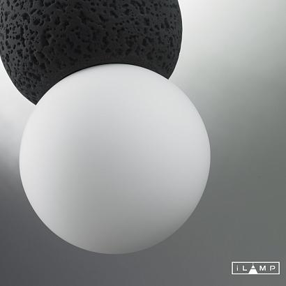 подвесной светильник ilamp foxtrot 10694p/1-d100 black&white, доставка по Казахстану 