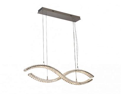 newport 8240 8242/110 chrome , подвесной светильник, chrome сlear crystal l110*16*h20.5/250 cm led strip 55w 3100k 6050lm, доставка по Казахстану 