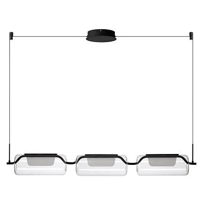 люстры 5003/30l l-vision odl23 283 черный матовый/прозрачный/стекло люстра led 30w 3000k kavia, доставка по Казахстану 