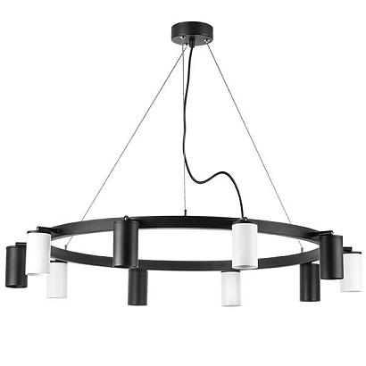 люстры lr020375365 подвесной светильник rullo 10х50w gu10 черный/белый (571020+214437-5+214436-5), доставка по Казахстану 
