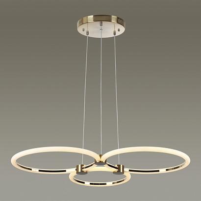 люстры 5297/80l ledio ln23 029 золотой светильник подвесной led 80w 3000-6000к 6232лм 220v nova, доставка по Казахстану 