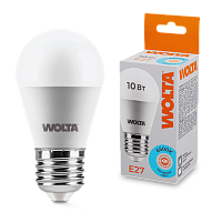 Дополнительная картинка Светодиодная лампа WOLTA 25W45GL10E27   Шар   G45 10Вт 825лм 6500К Е27 1/50