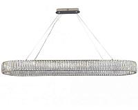 newport 8240 8240/140 oval  , подвесной светильник, chrome сlear crystal l140*w40*h10/250 cm  led stip 3100k 64w 7040lm, доставка по Казахстану 