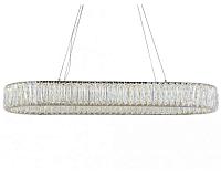 newport 8240 8240/90 oval , подвесной светильник, chrome сlear crystal l90*w30*h10/250 cm  led strip 3100k 42w 4620lm, доставка по Казахстану 