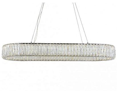 newport 8240 8240/90 oval , подвесной светильник, chrome сlear crystal l90*w30*h10/250 cm  led strip 3100k 42w 4620lm, доставка по Казахстану 