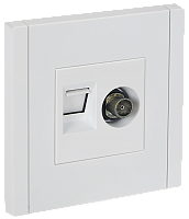 FORTE&PIANO Роз. двойная TV+RJ45 кат.6 FP237 бел. IEK 
