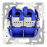 Механизм розетки компьютерной двойной RJ45+RJ45 кат.6, S70 