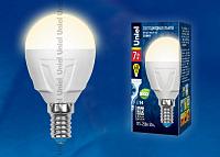 Лампа светодиодная (UL-00002419) Uniel E14 7W 3000K матовая LED-G45 7W/WW/E14/FR PLP01WH купить в Алматы svet.kz