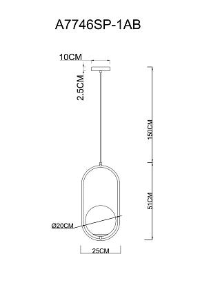 подвесной светильник arte lamp matisse a7746sp-1ab, доставка по Казахстану 