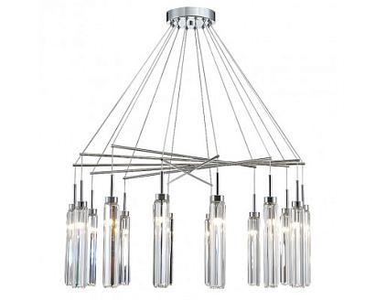 newport 4520 4524+10/s chrome , подвесной светильник , chrome clear crystal d95*h51 cm g9 14*60w, доставка по Казахстану 