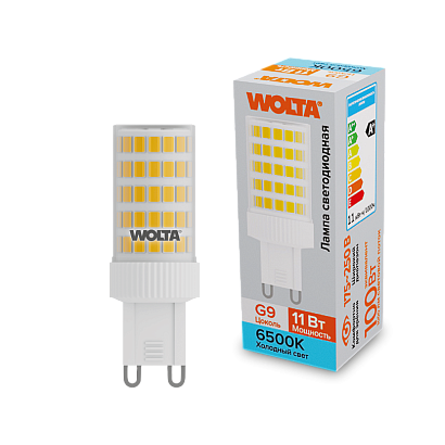 Светодиодная лампа  WOLTA WSTD-JCD-11W6KG9-C "Капсульная" JCD 11Вт 1000лм 6500K G9 1/10/100/500 купить в Алматы svet.kz