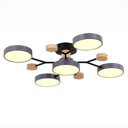 Потолочные SLE6006-702-05 Светильник потолочный Серый/Серый LED 5*12W 3000K/4500K/6000K, доставка по Казахстану 