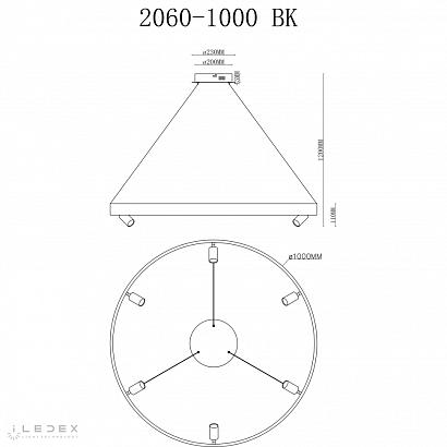 люстры светильник подвесной iledex vision iledex 2060-d1000 bk, доставка по Казахстану 
