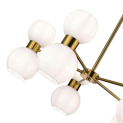 купить SLE1138-302-10 Люстра потолочная Латунь/Белый E27 10*60W в Алматы, svet.kz, доставка по Казахстану 