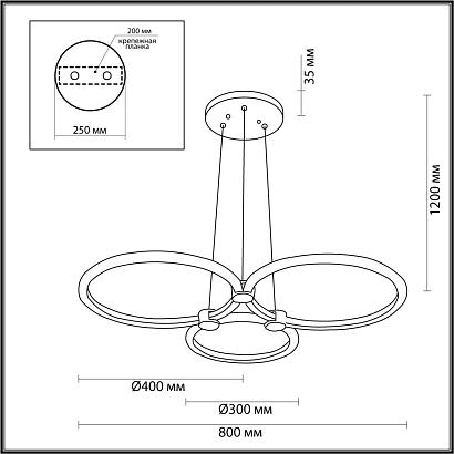 5297/80l ledio ln23 029 золотой светильник подвесной led 80w 3000-6000к 6232лм 220v nova, доставка по Казахстану 