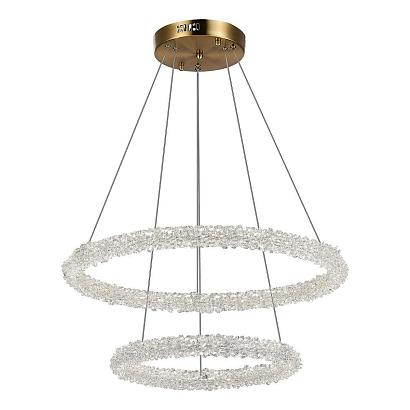 люстры sl6110.203.02 люстра подвесная st-luce золотистый/золотистый led 2*28w 3000 - 6500k, доставка по Казахстану 